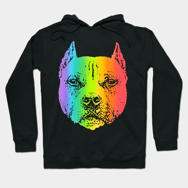 Rainbow Pit Bull Hoodie by childofthecorn